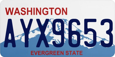 WA license plate AYX9653