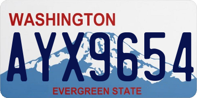 WA license plate AYX9654