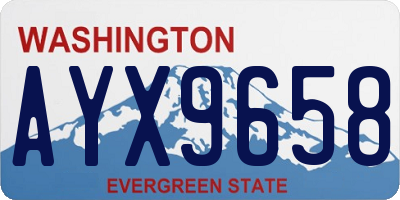 WA license plate AYX9658