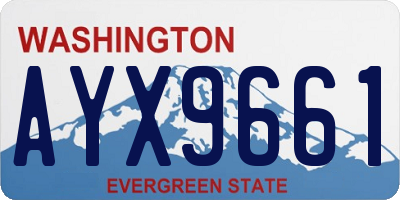 WA license plate AYX9661