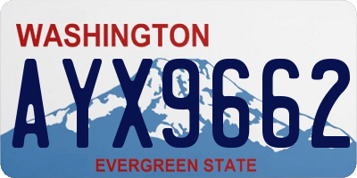 WA license plate AYX9662