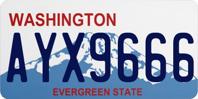 WA license plate AYX9666