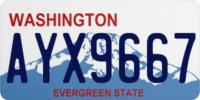 WA license plate AYX9667