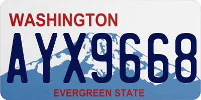 WA license plate AYX9668