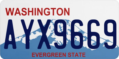 WA license plate AYX9669