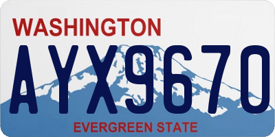 WA license plate AYX9670