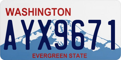 WA license plate AYX9671