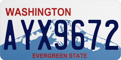 WA license plate AYX9672