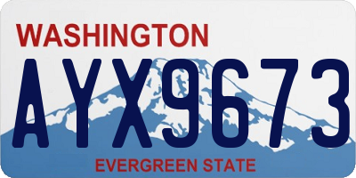 WA license plate AYX9673