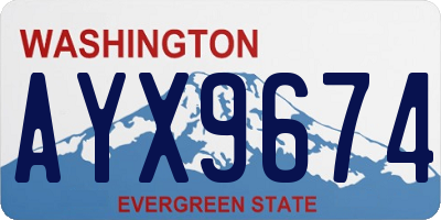 WA license plate AYX9674