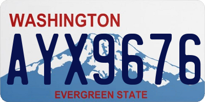 WA license plate AYX9676