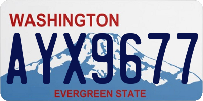 WA license plate AYX9677