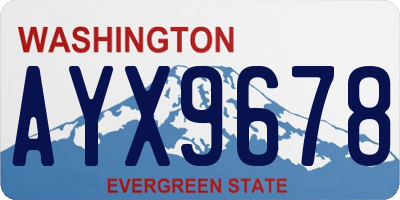 WA license plate AYX9678