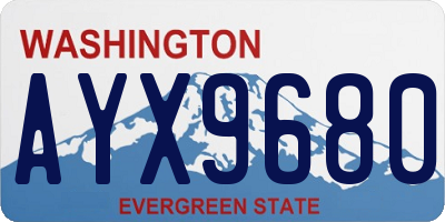 WA license plate AYX9680