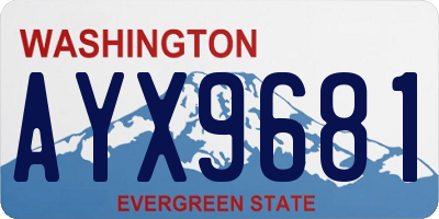 WA license plate AYX9681