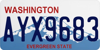 WA license plate AYX9683