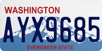 WA license plate AYX9685