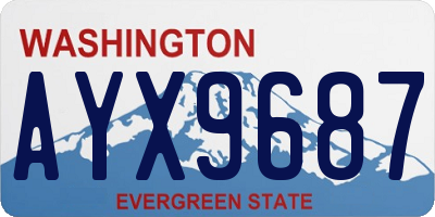 WA license plate AYX9687