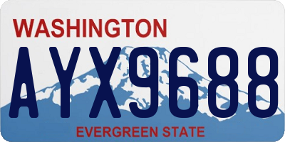 WA license plate AYX9688