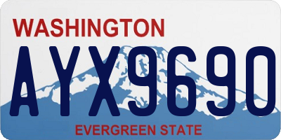 WA license plate AYX9690