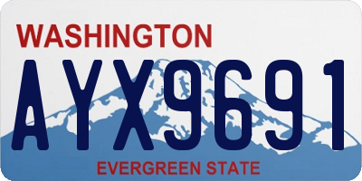 WA license plate AYX9691