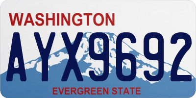 WA license plate AYX9692