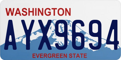 WA license plate AYX9694