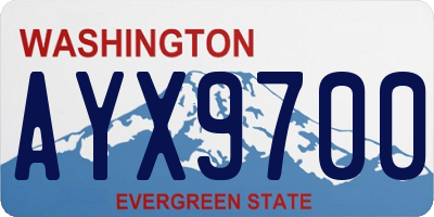 WA license plate AYX9700