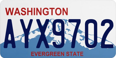 WA license plate AYX9702