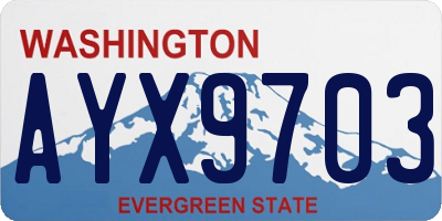 WA license plate AYX9703