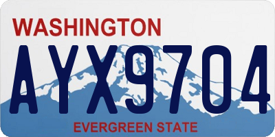 WA license plate AYX9704