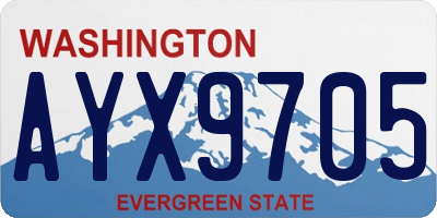 WA license plate AYX9705