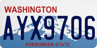 WA license plate AYX9706