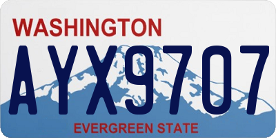 WA license plate AYX9707