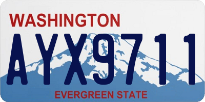 WA license plate AYX9711