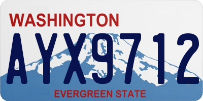 WA license plate AYX9712