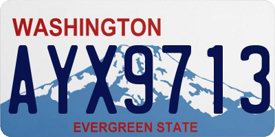 WA license plate AYX9713