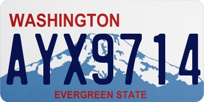 WA license plate AYX9714