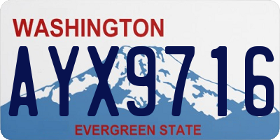 WA license plate AYX9716