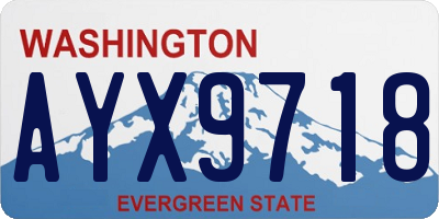 WA license plate AYX9718