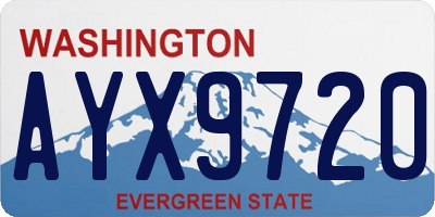 WA license plate AYX9720