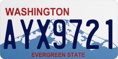 WA license plate AYX9721