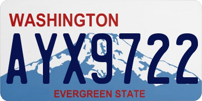 WA license plate AYX9722