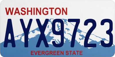 WA license plate AYX9723