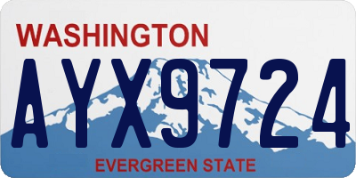 WA license plate AYX9724