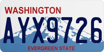 WA license plate AYX9726