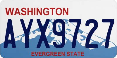 WA license plate AYX9727