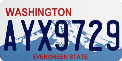 WA license plate AYX9729