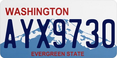 WA license plate AYX9730