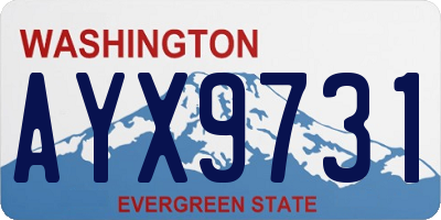 WA license plate AYX9731